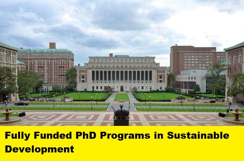 fully funded phd programs in sustainable development